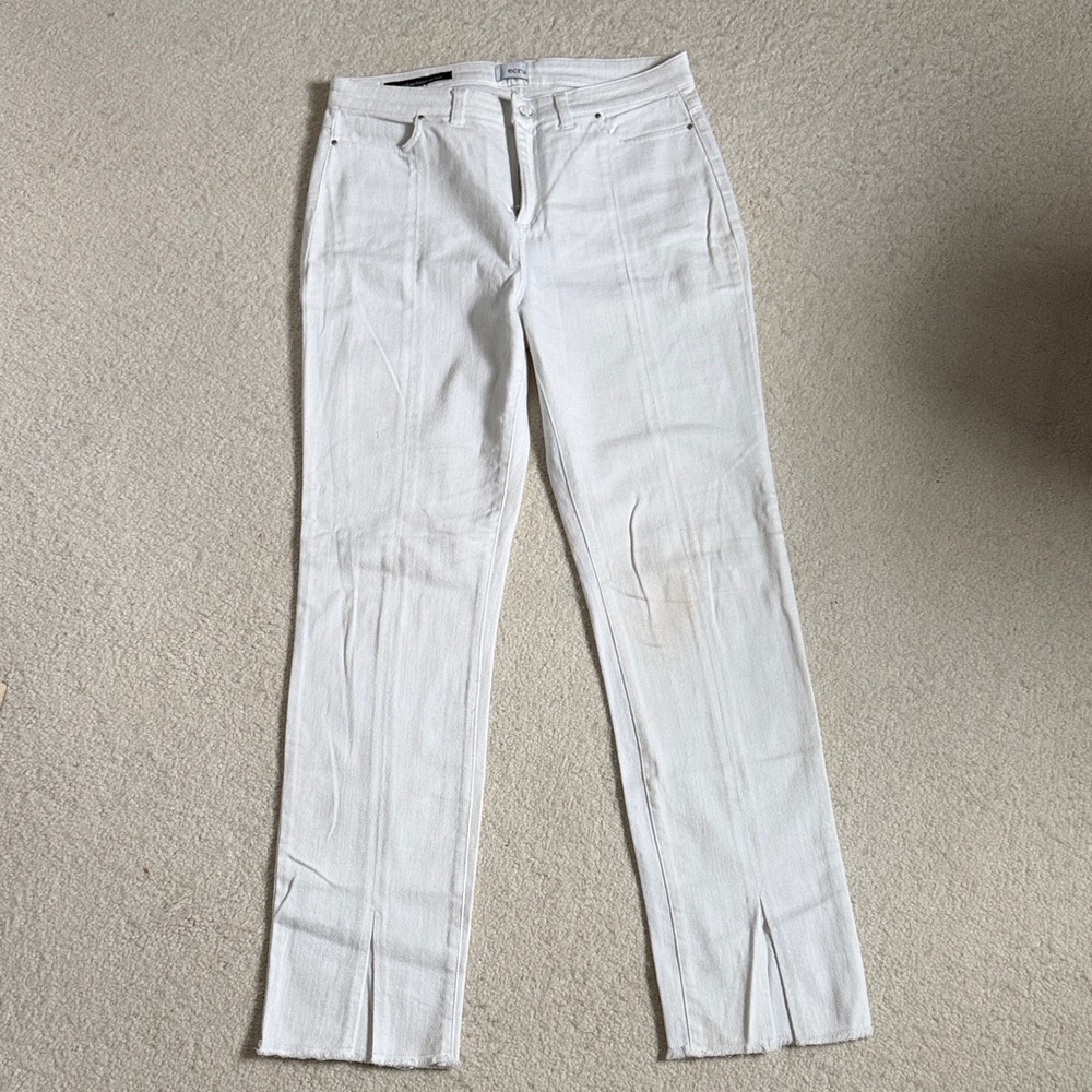 Ecru Women's Straight Leg Jeans in Cream